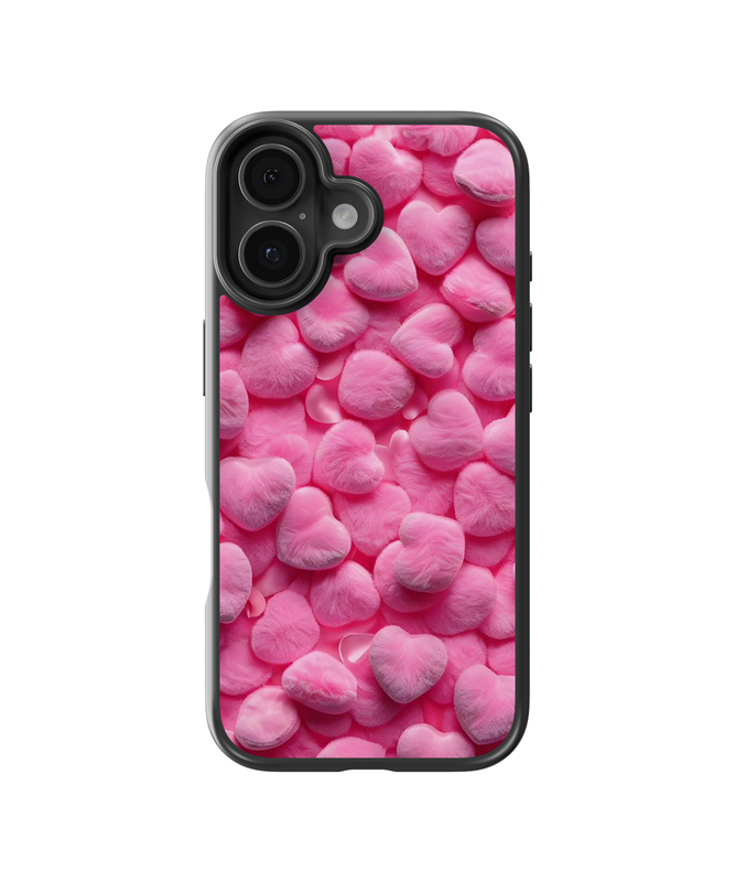 Husa Fluffy Hearts Apple iPhone Impact Ultra