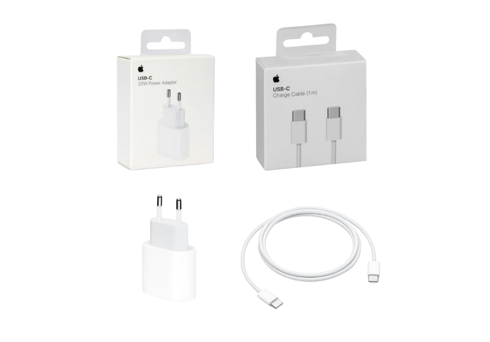 Pachet Incarcator Apple iPhone MHJE3ZM/A si Cablu de date USB-C MW493ZM/A Retail Boxes