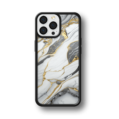 Husa Marble Collection White Gold Impact Ultra Apple iPhone 12 / 12 Pro - StarMobile.ro - Modă pentru telefon