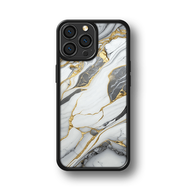 Husa Marble Collection White Gold Impact Ultra Apple iPhone 14 - StarMobile.ro - Modă pentru telefon