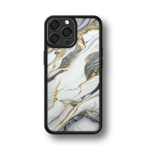 Husa Marble Collection White Gold Impact Ultra Apple iPhone 15 Plus - StarMobile.ro - Modă pentru telefon