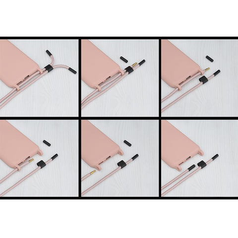 Husa silicon cu snur Crossbody Lanyard - Apple iPhone 11 - Pink - StarMobile.ro - Modă pentru telefon