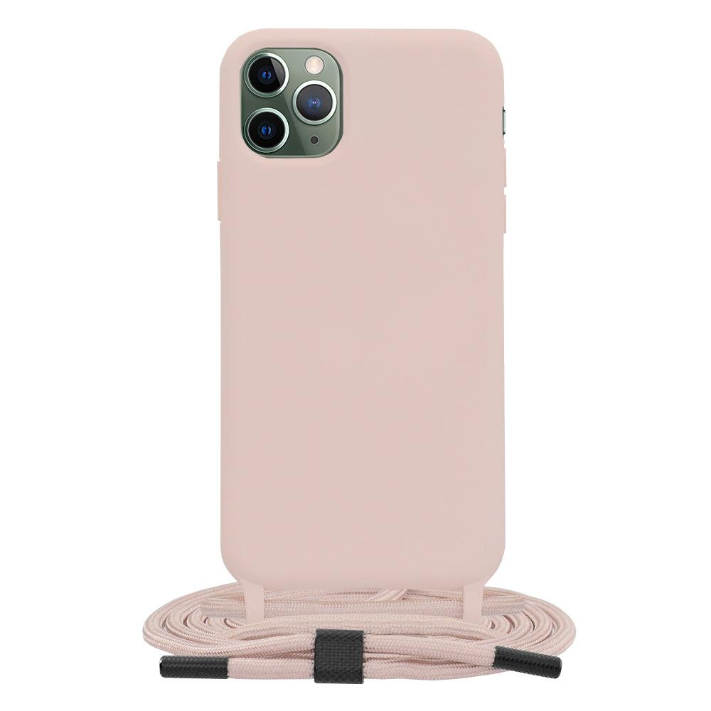 Husa silicon cu snur Crossbody Lanyard - Apple iPhone 11 Pro - Pink - StarMobile.ro - Modă pentru telefon