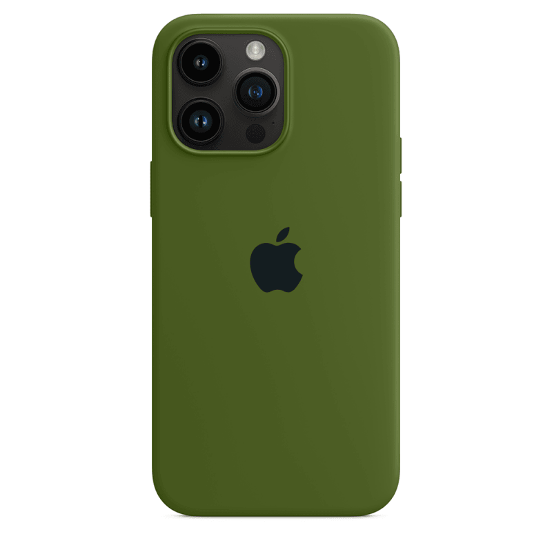 Husa Silicon Interior Microfibra Army Green Apple iPhone 14 Pro - StarMobile.ro - Modă pentru telefon