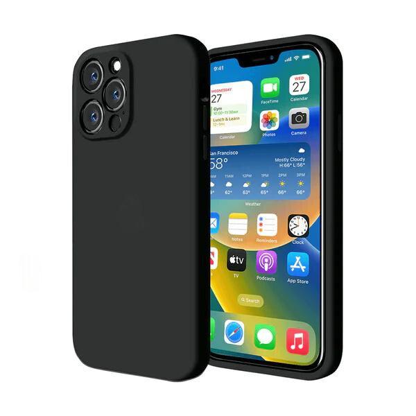 Husa Silicon Interior Microfibra Black Full Camera Apple iPhone 13 Pro Max - StarMobile.ro - Modă pentru telefon