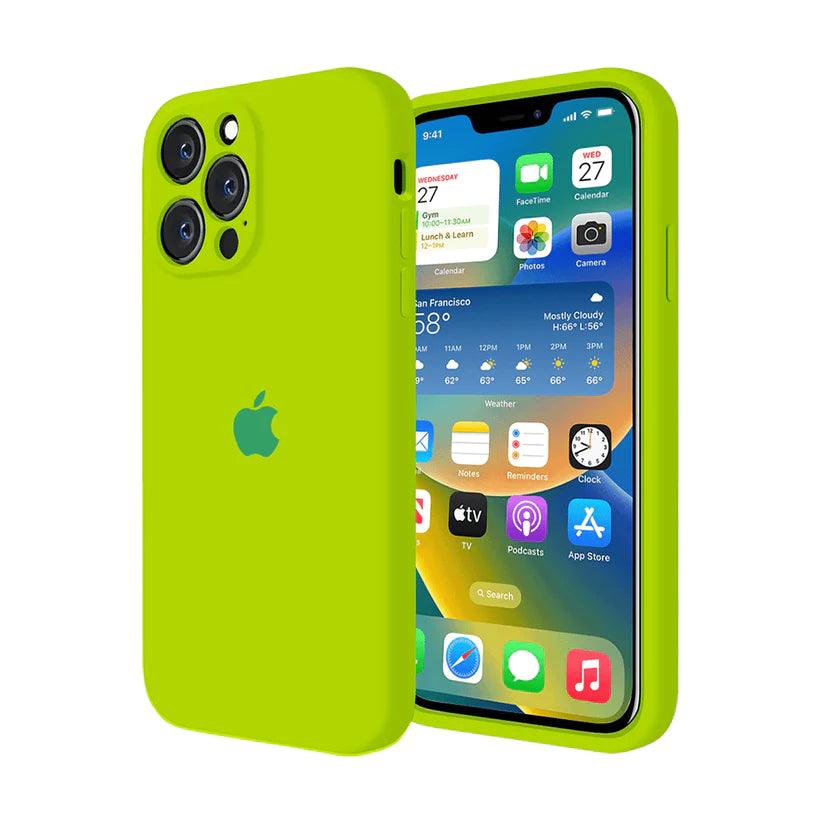 Husa Silicon Interior Microfibra Crazy Green Full Camera Apple iPhone 13 Pro Max - StarMobile.ro - Modă pentru telefon