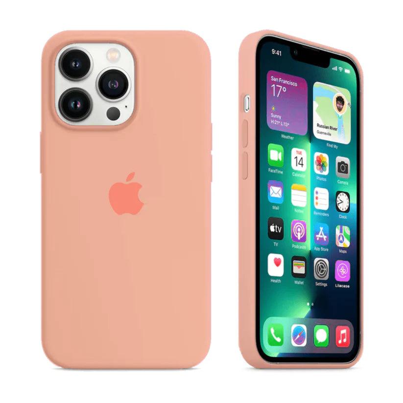 Husa Silicon Interior Microfibra Peach Apple iPhone 13 Pro - StarMobile.ro - Modă pentru telefon