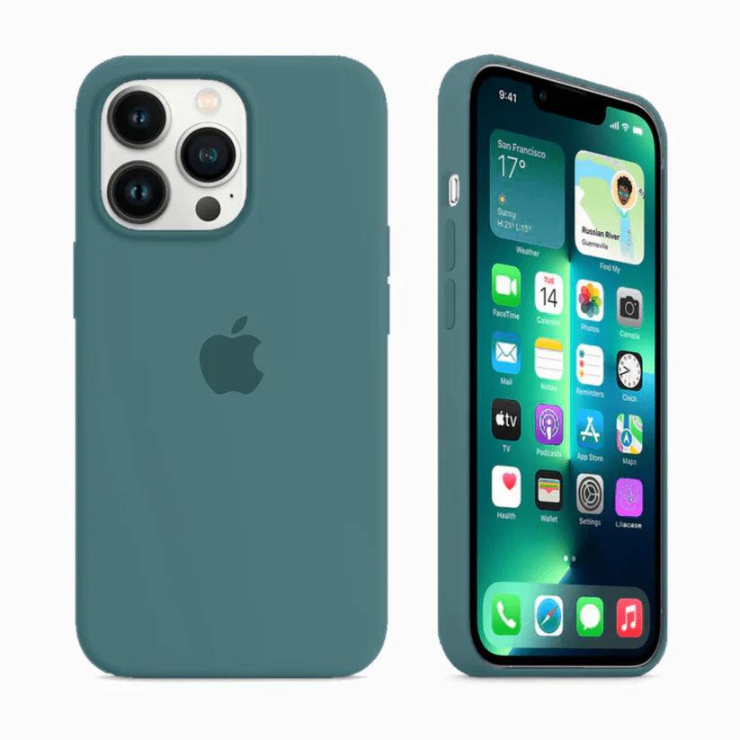 Husa Silicon Interior Microfibra Pine Green Apple iPhone 14 Pro - StarMobile.ro - Modă pentru telefon