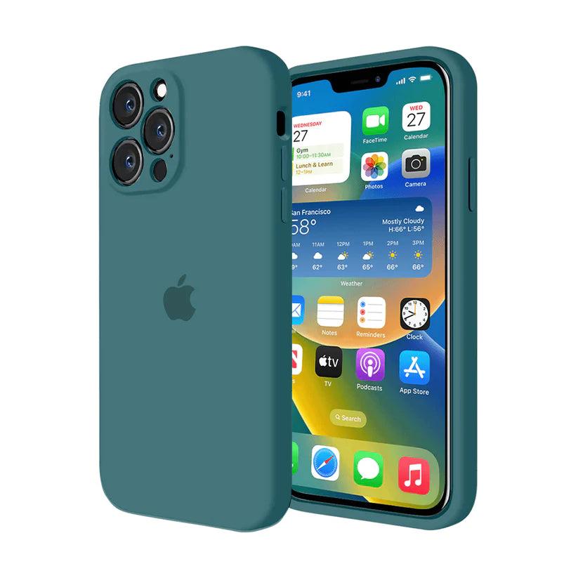 Husa Silicon Interior Microfibra Pine Green Full Camera Apple iPhone 13 Pro Max - StarMobile.ro - Modă pentru telefon