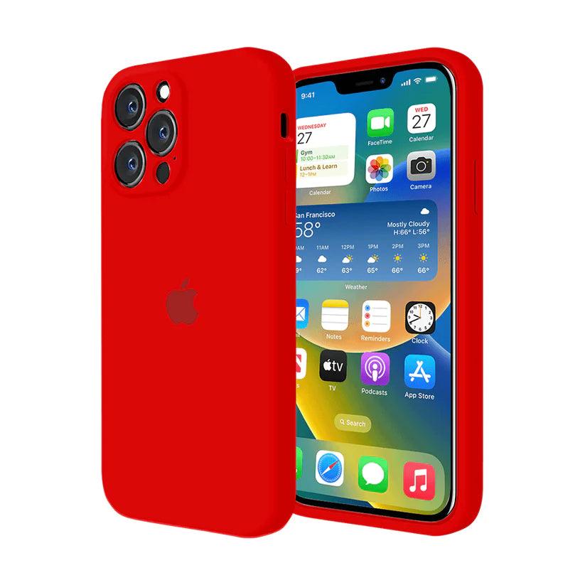 Husa Silicon Interior Microfibra Red Full Camera Apple iPhone 13 Pro Max - StarMobile.ro - Modă pentru telefon