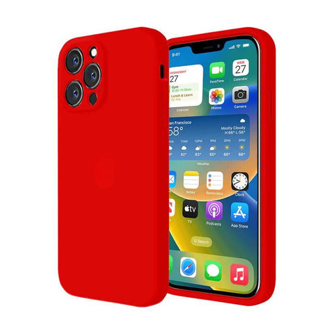 Husa Silicon Interior Microfibra Red Full Camera Apple iPhone 13 Pro Max - StarMobile.ro - Modă pentru telefon