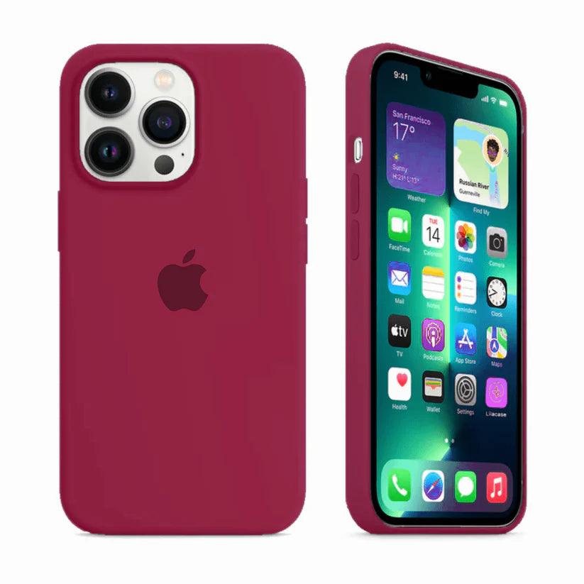 Husa Silicon Interior Microfibra Rose Red Apple iPhone 13 Pro Max - StarMobile.ro - Modă pentru telefon