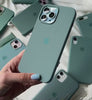 Husa Silicon Interior Microfibra Pine Green Apple iPhone 14 Plus