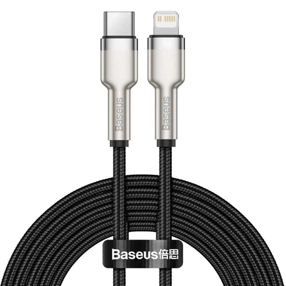 Baseus - Data Cable Cafule Series Metal (CATLJK-B01) - Type-C to Lightning, 20W, 2m - Black - StarMobile.ro - Modă pentru telefon