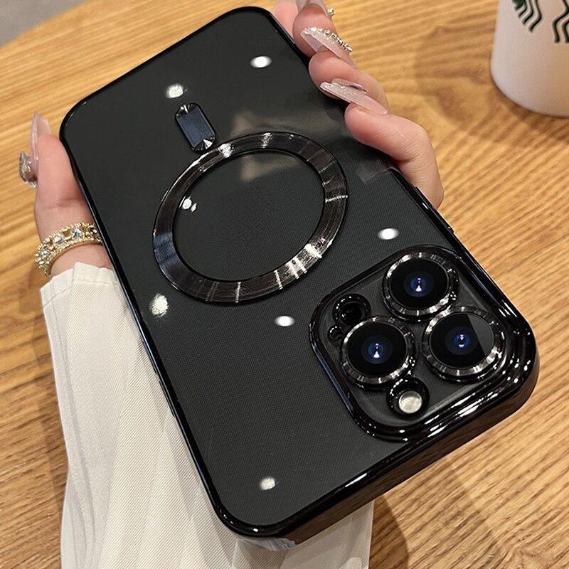 Husa Luxury MagSafe cu Protectie Lentile Camera si Anti-Shock pentru iPhone 14 Pro Max, Black - StarMobile.ro - Modă pentru telefon