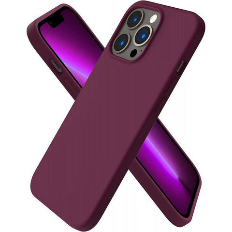 Husa Silicon Catifelat Cu Interior Microfibra, Burgundy Apple iPhone 12 Pro Max - StarMobile.ro - Modă pentru telefon