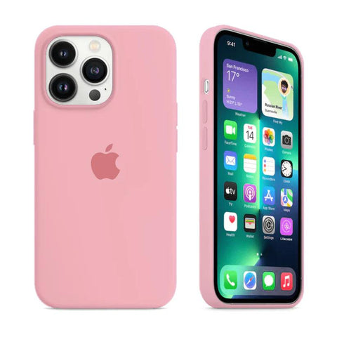 Husa Silicon Interior Microfibra Pink Apple iPhone 13 Pro - StarMobile.ro - Modă pentru telefon