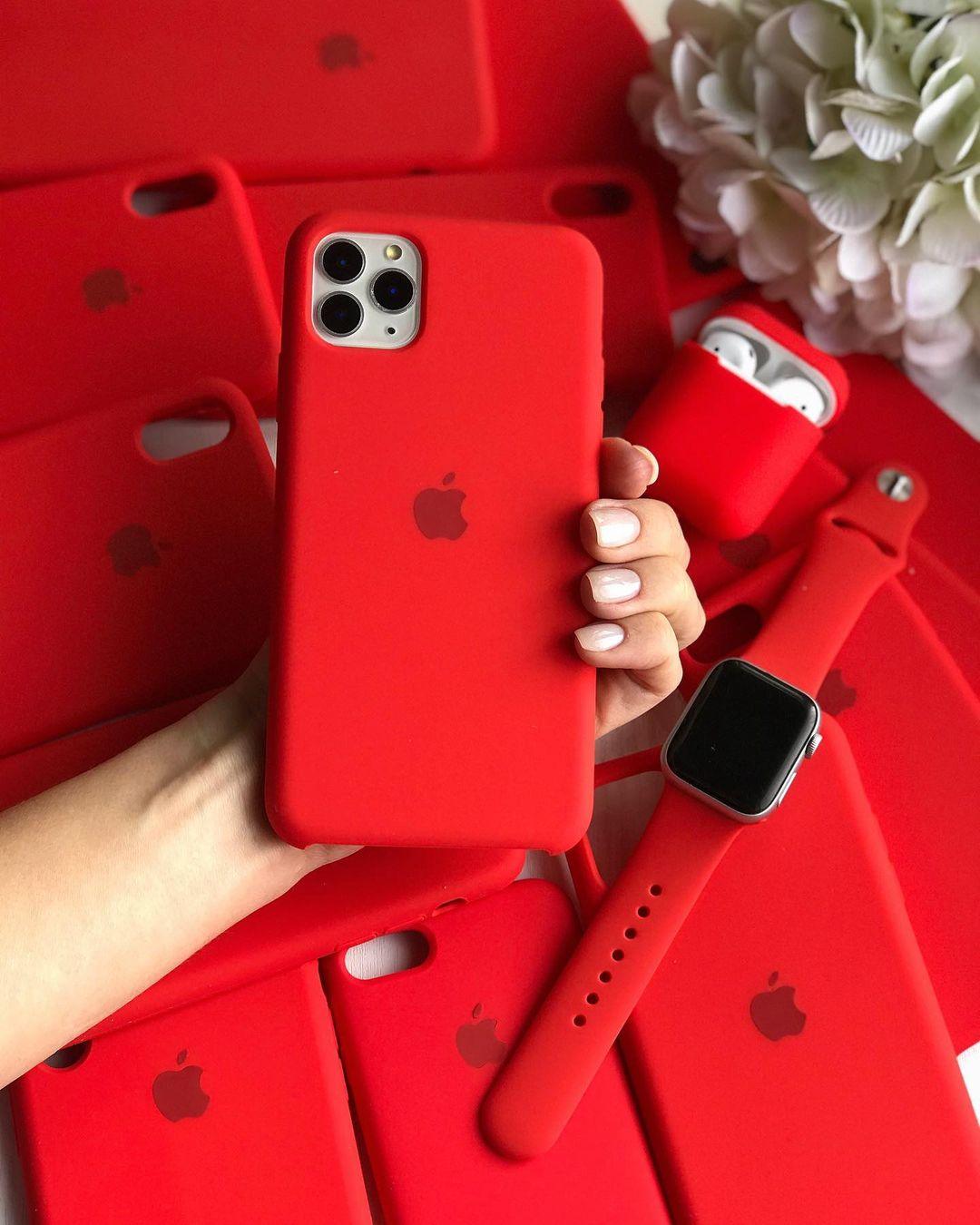 Husa Silicon Interior Microfibra Red Apple iPhone Xs Max - StarMobile.ro - Modă pentru telefon