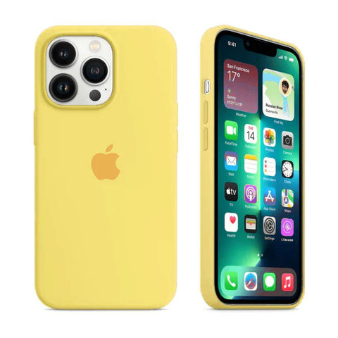 Husa Silicon Interior Microfibra Yellow Apple iPhone 12 / 12 Pro - StarMobile.ro - Modă pentru telefon