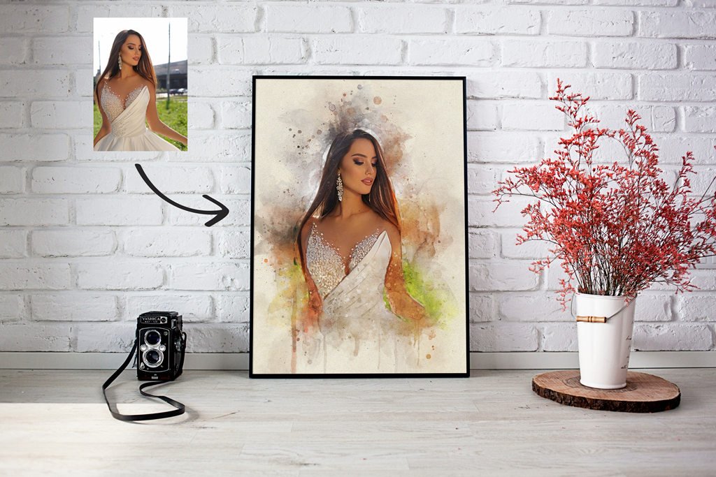 Tablou Personalizat pictură digitală stil Watercolor 30x21cm
