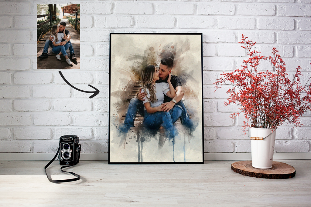 Tablou Personalizat pictură digitală stil Watercolor 30x21cm