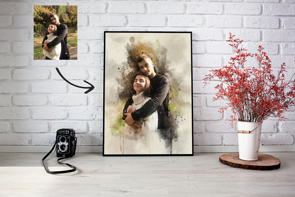 Tablou Personalizat pictură digitală stil Watercolor 30x21cm