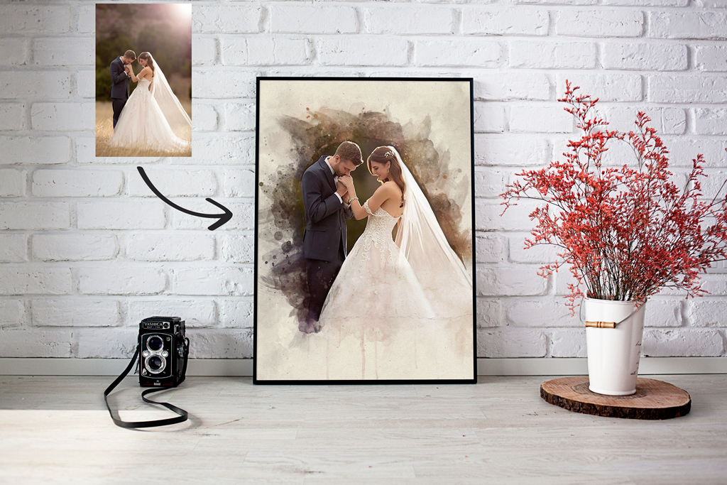 Tablou Personalizat pictură digitală stil Watercolor 30x21cm