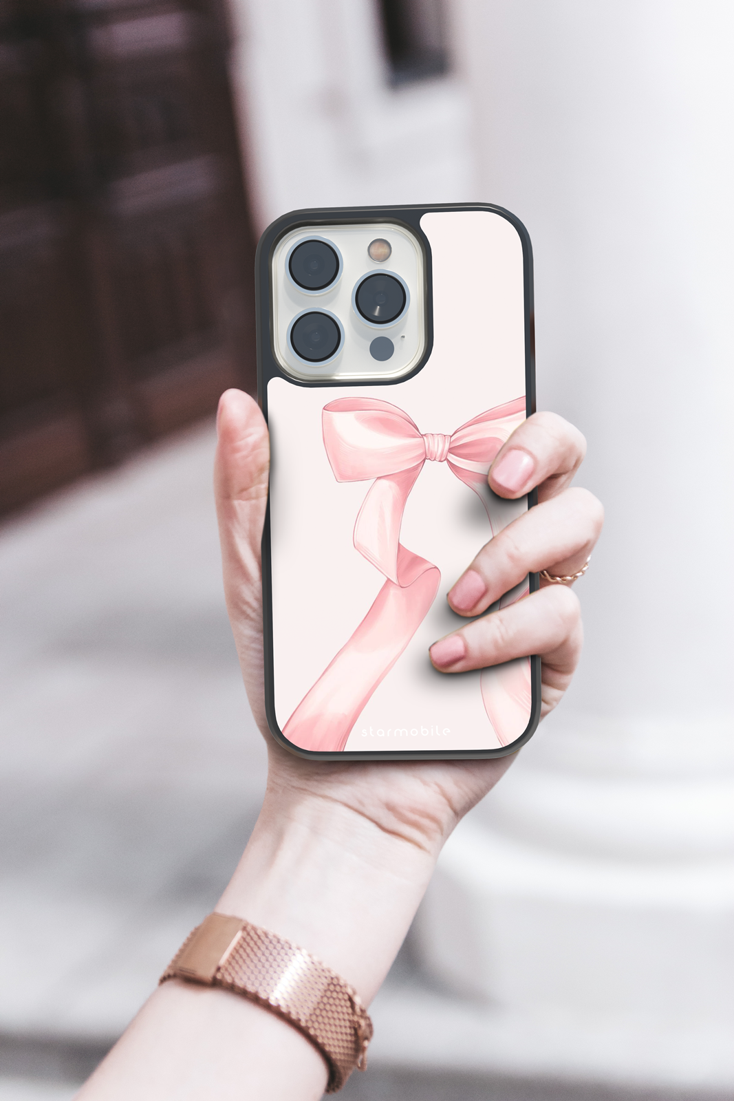 Husa Pink Bow Apple iPhone Impact Ultra