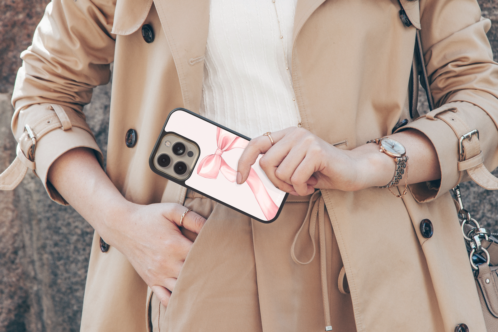 Husa Pink Bow Apple iPhone Impact Ultra