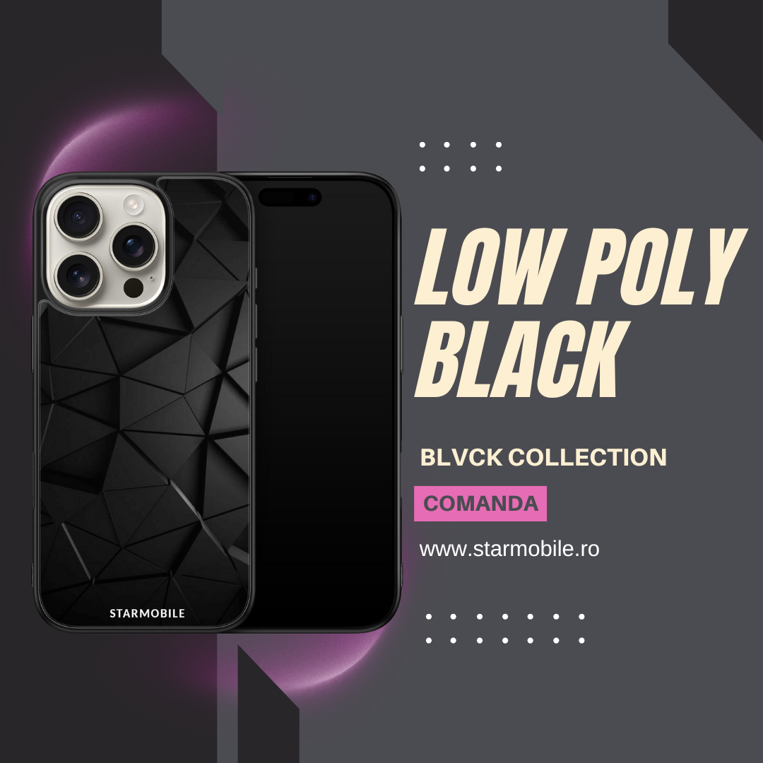 Husa Low Poly Black Apple iPhone Impact Ultra