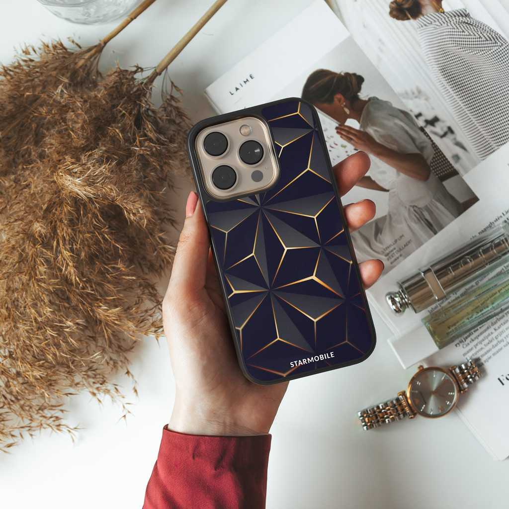 Husa Low Poly Gold Apple iPhone Impact Ultra