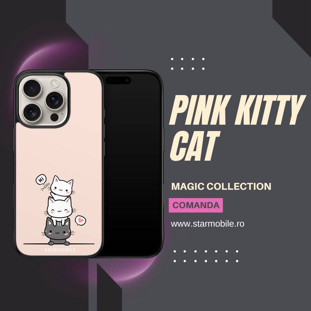 Husa Pink Kitty Cat Apple iPhone Impact Ultra