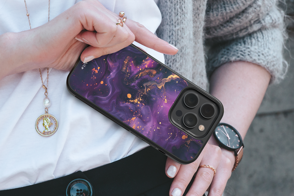 Husa Violet Abstract Apple iPhone Impact Ultra