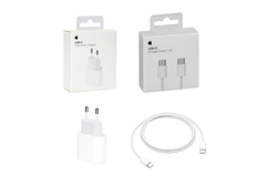 Pachet Incarcator Apple iPhone MHJE3ZM/A si Cablu de date USB-C MW493ZM/A Retail Boxes