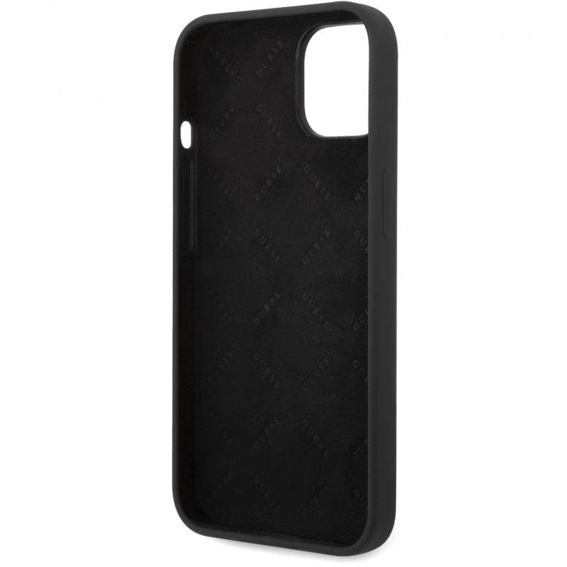 Husa Guess Silicone Liquid Metal Apple iPhone 14 Black - StarMobile.ro - Modă pentru telefon