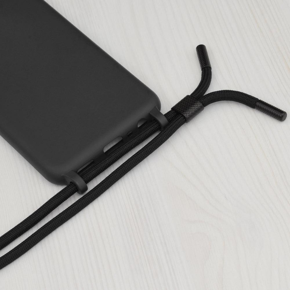 Husa silicon cu snur Crossbody Lanyard - Apple iPhone 11 - Black - StarMobile.ro - Modă pentru telefon