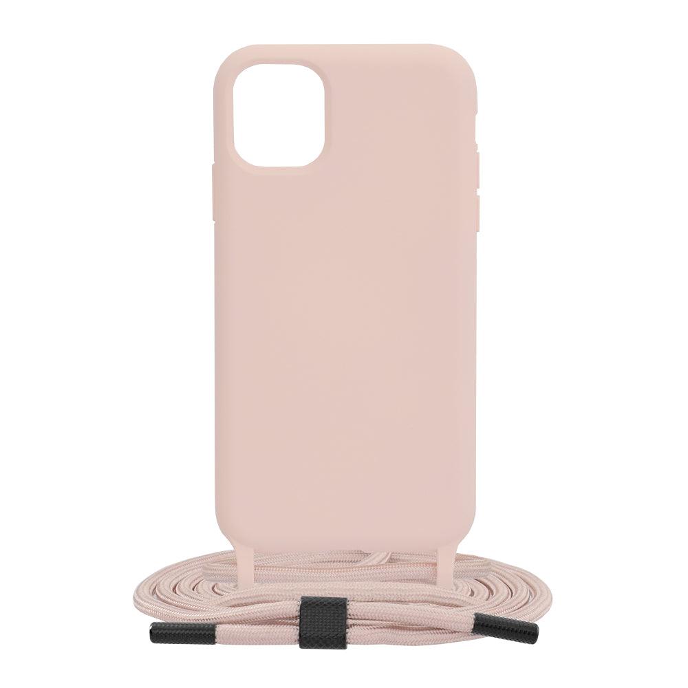 Husa silicon cu snur Crossbody Lanyard - Apple iPhone 11 - Pink - StarMobile.ro - Modă pentru telefon