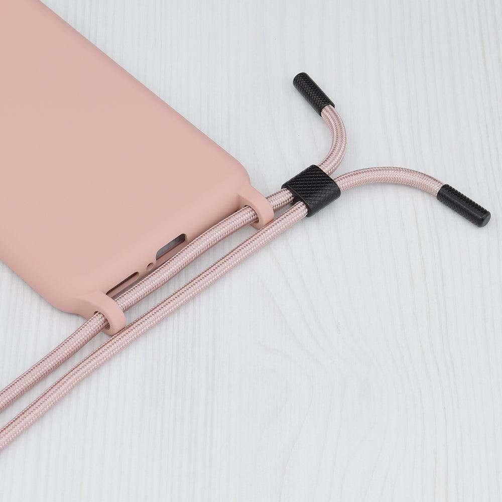 Husa silicon cu snur Crossbody Lanyard - Apple iPhone 11 - Pink - StarMobile.ro - Modă pentru telefon