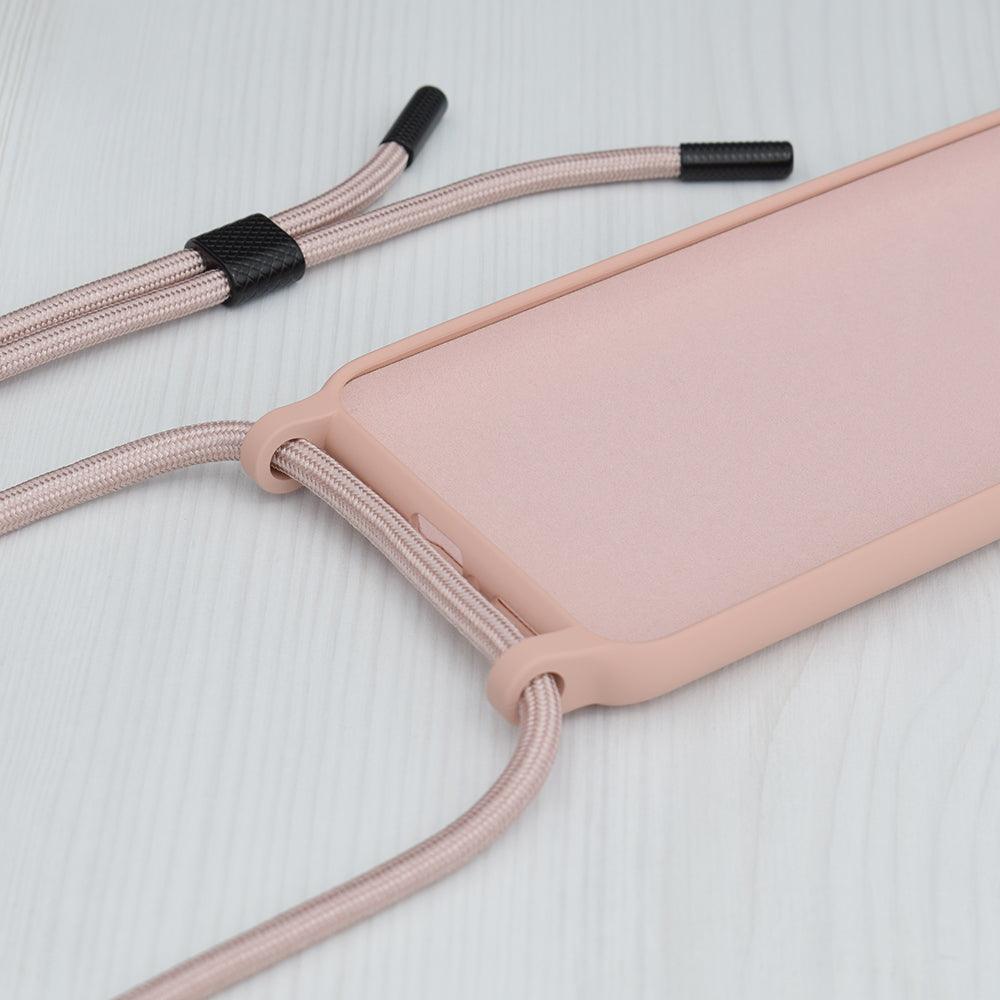 Husa silicon cu snur Crossbody Lanyard - Apple iPhone 12 Pro Max - Pink - StarMobile.ro - Modă pentru telefon