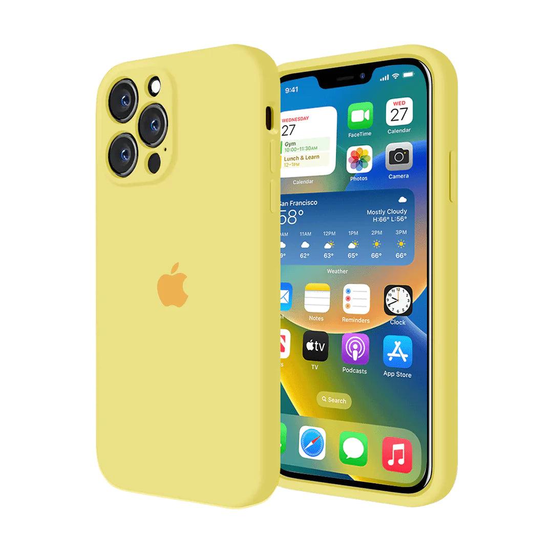 Husa Silicon Interior Microfibra Yellow Full Camera Apple iPhone 13 - StarMobile.ro - Modă pentru telefon