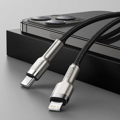 Baseus - Data Cable Cafule Series Metal (CATLJK-B01) - Type-C to Lightning, 20W, 2m - Black - StarMobile.ro - Modă pentru telefon