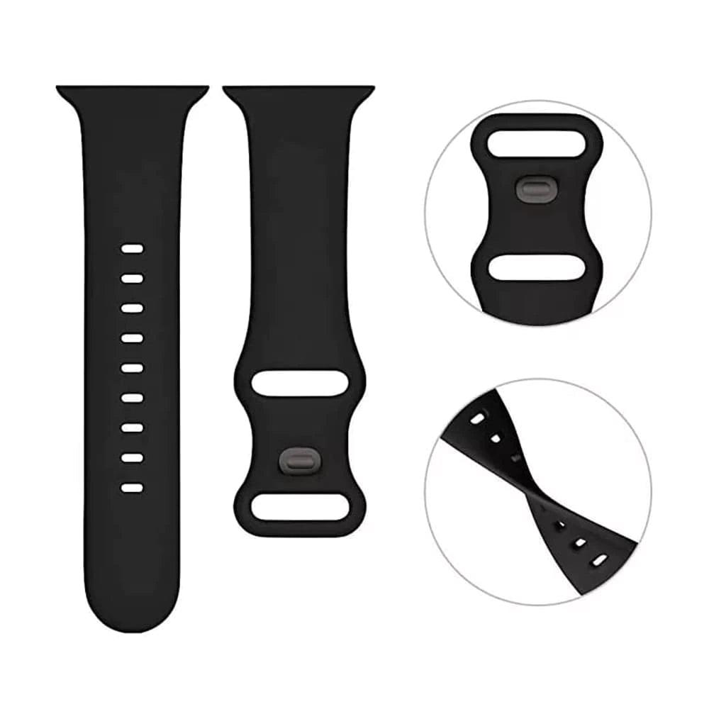 Curea pentru Apple Watch 1 / 2 / 3 / 4 / 5 / 6 / 7 / SE 38mm / 40 mm / 41 mm, Atlantic Watchband, negru - StarMobile.ro - Modă pentru telefon