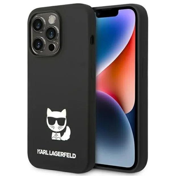 Husa Karl Lagerfeld Liquid Silicone Outline Choupette Body Logo pentru Apple iPhone 14 Pro Max Black - StarMobile.ro - Modă pentru telefon