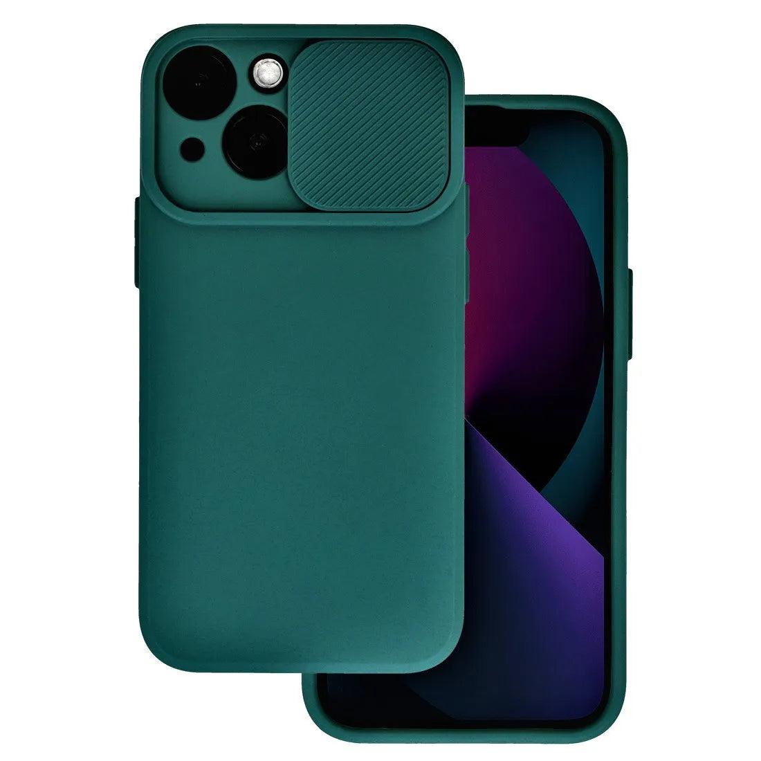 Husa Protectie Camera Silicon Interior Catifea Verde Apple iPhone 14 Pro - StarMobile.ro - Modă pentru telefon