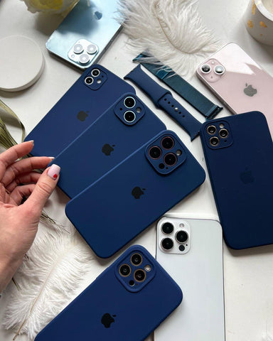 Husa Silicon Interior Microfibra Midnight Blue Full Camera Apple iPhone 13 - StarMobile.ro - Modă pentru telefon